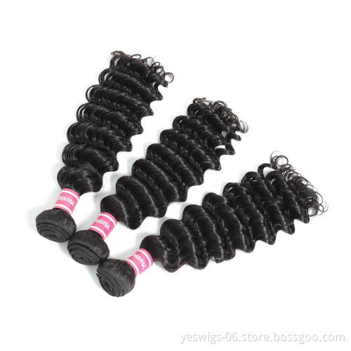 10A Grade Malaysian Hair Weave Bundles Deep Wave, Single Donor Virgin Human Hair Cuticle Aligned 1 Bundle